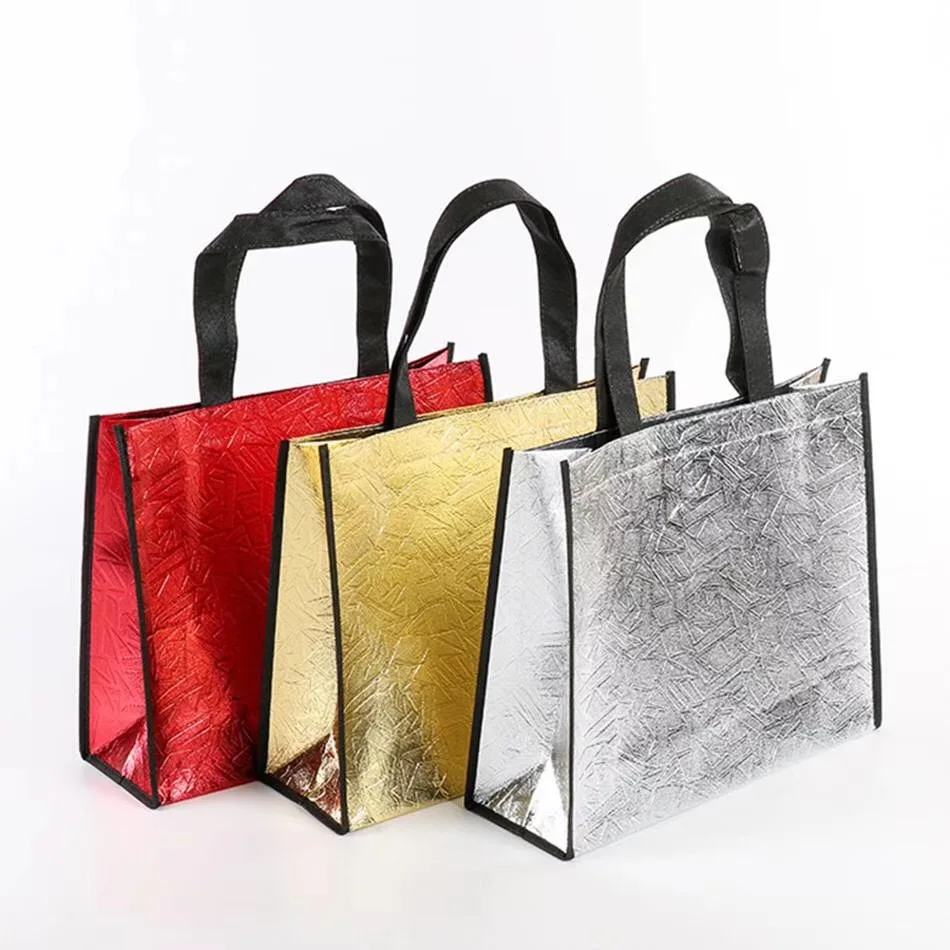 

Dropshipping Boutique Clothing Shoes Packaging Luxury Laser Laminated Bag Multicolor Blank Advertising Shopping Bag Custom Logo