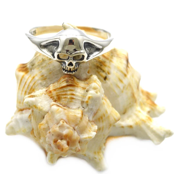 

Fashion 925 Sterling Silver Gothic Skull Rings for Men Jewelry Punk Biker Band Vintage Skeleton Men Ring, Silver color