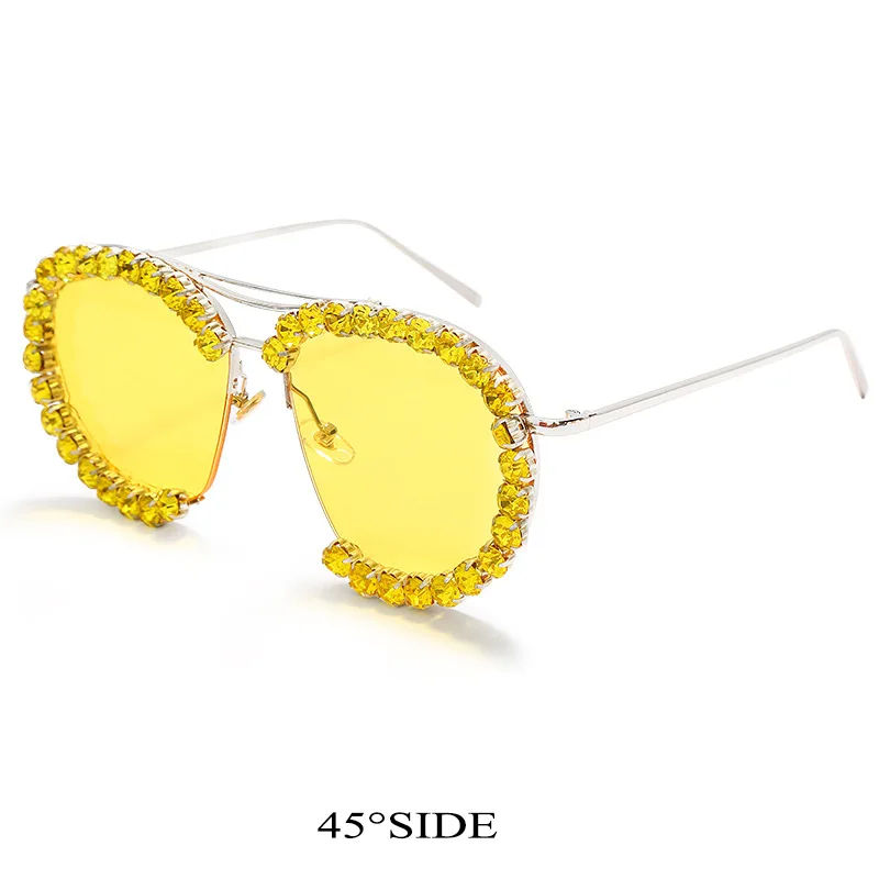

Most Popular fashion PC STAINLESS Material bling diamond sunglasses, Custom colors