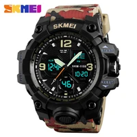 

1155 B SKMEI Camouflage Military Watch Men Waterproof Sports Watches Dual Time Digital Analog Quartz Luxury Brand Clock