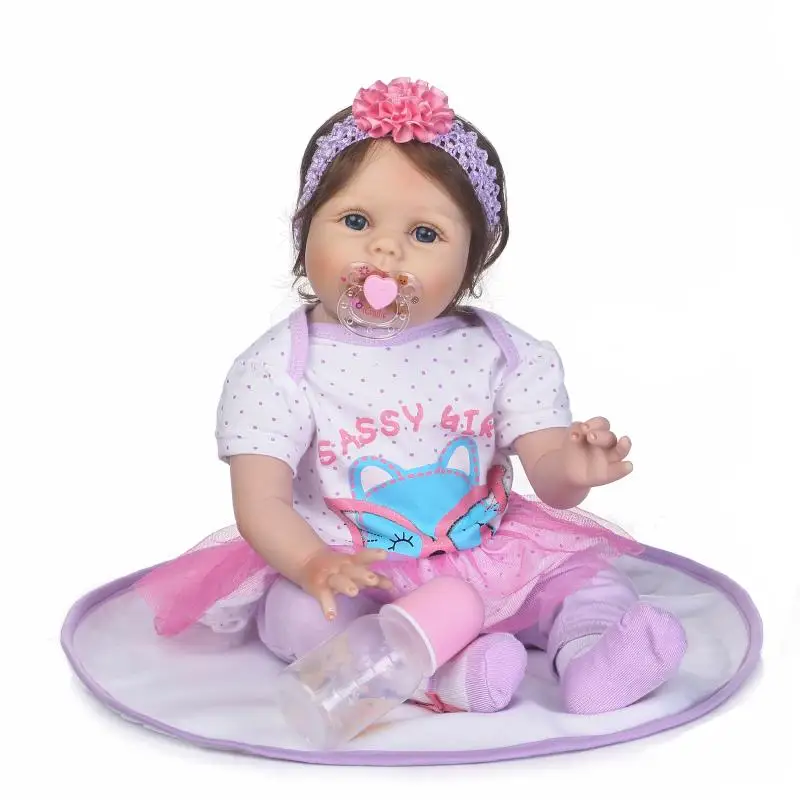 

Lovely toy realistic 22 inch full body silicone reborn babe doll 55cm lifelike newborn babies