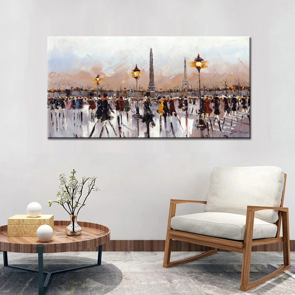 

Art Paris Street View City Canvas Prints Wall Art Decorative Landscape Oil Paintings for Home Decorations Wall Decor