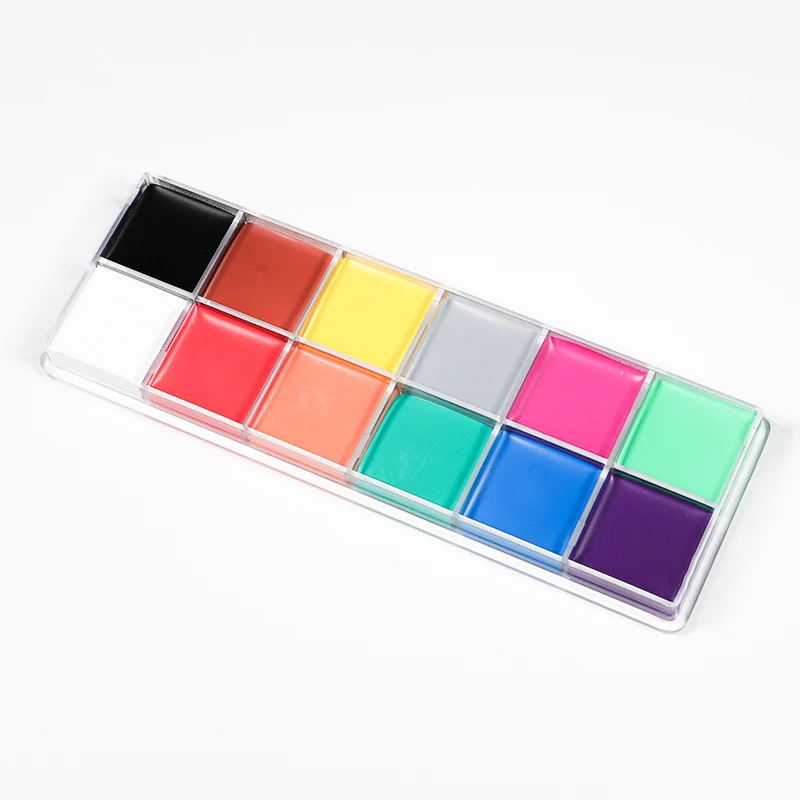 

Professional Halloween Hypo Allergenic Face Paint Palette Private Lable Face Painting Case, Customized