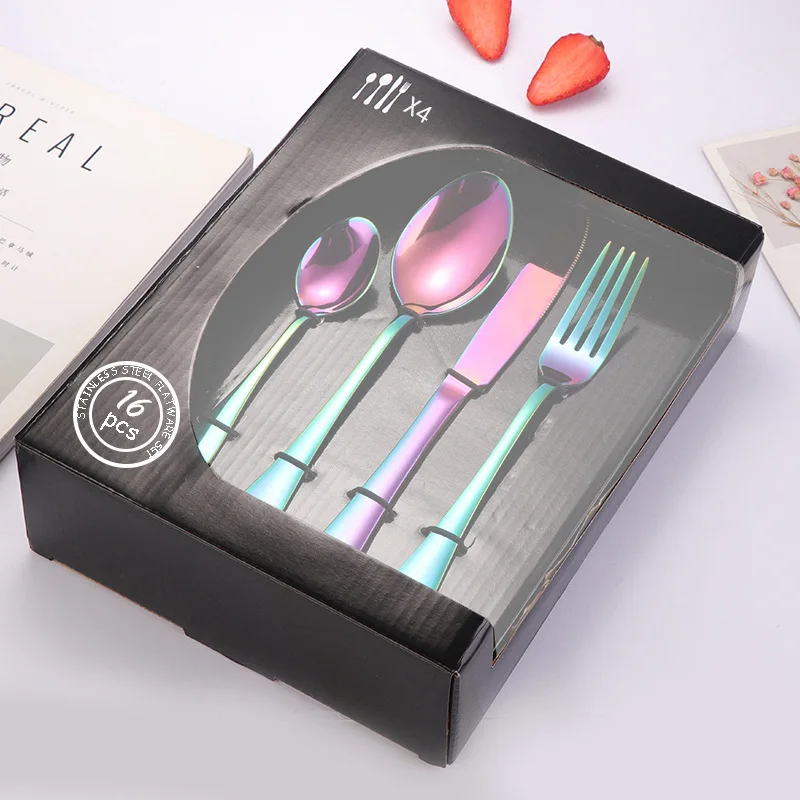 

2020 New Style 24 pcs Gift Set Stainless Steel Cutlery Set with Box 24pcs Cutlery Sets