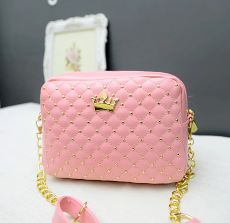 

Small Women Bag Fashion Handbag With Crown Mini Rivet Shoulder Bag Women Messenger Bag 2022 Hot Sale