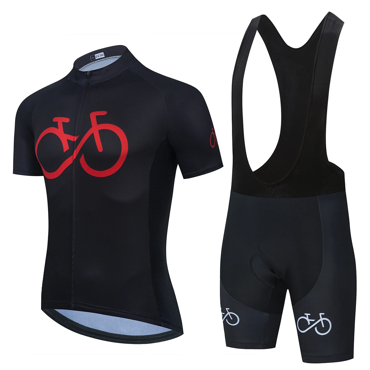 

2021 Black Cycling Jersey 19D Pad Bib Shorts Bicycle Clothing Cycling Quick Dry Men Pro Cycling Maillot, Custom color