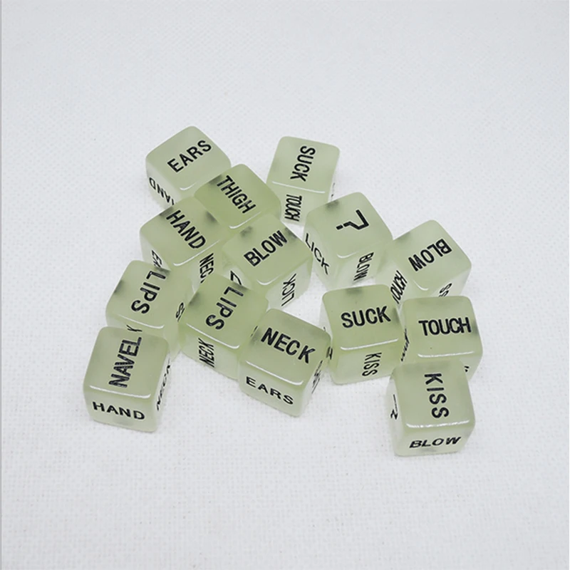 2pcsset Sexy Luminous English Letter Carved Funny Sexual Couple Dice