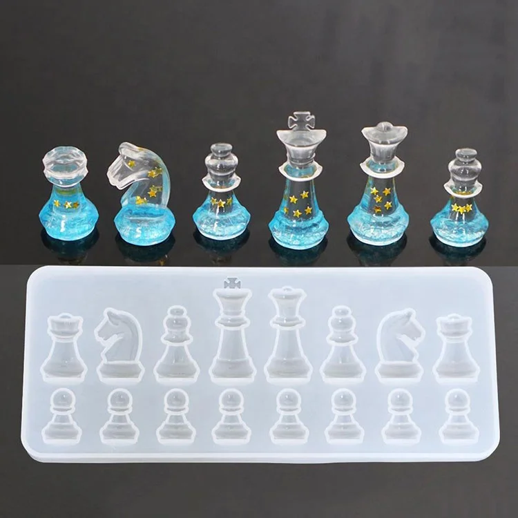 

Silicone Mould International Chess Shape 3DV Epoxy Resin Mold For DIY Jewelry Making Tools Handmade Chess Mould Findings