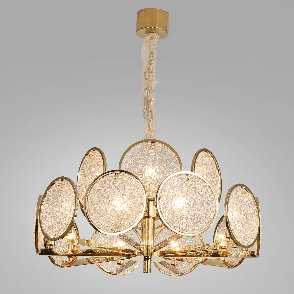 Wholesale Large pendant hanging light Fancy Gold dinning room led  Round Ceiling crystal Chandeliers