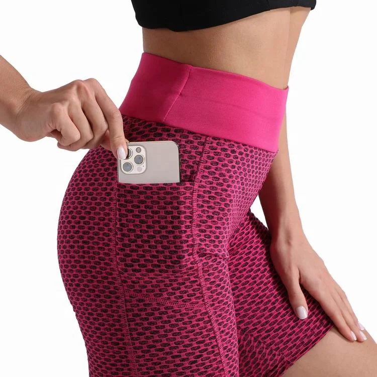 

Woman Yoga Scrunch Butt Booty Shorts Gym Workout High Waist Leggings Non See Through Short Pants With Pockets