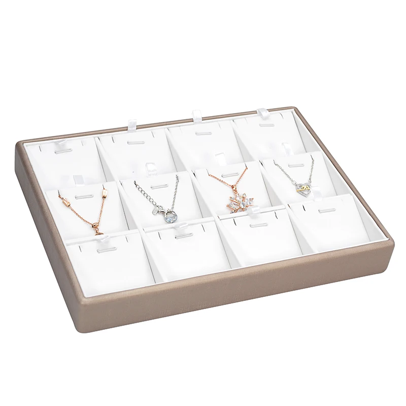 

wholesale new pu leather jewelry jewellry pendant display tray Necklace display tray, Brown