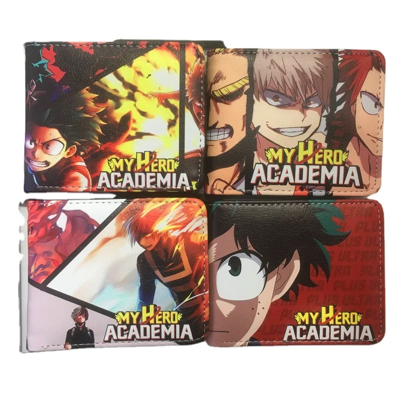 

PU PVC Wallet Supplier My Hero Academia Demon Slayer Blade Wallet DC Avengers Japanese Anime Folding Student Wallet