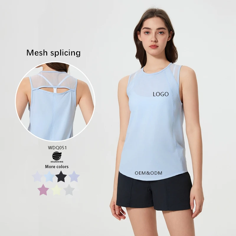 Xsunwing New Style Women Sexy Activewear Gym Fitness Yoga Singlets Running Training tank Top Sports Shirts Running Vest WDQ051