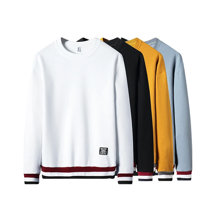 

Wholesale Mens Long Sleeve Sweatshirt Solid Pullover Hoodie