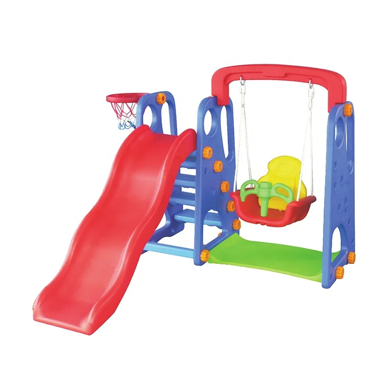 

custom plastic 3 in 1 kids sliding toys indoor baby swing and slide set