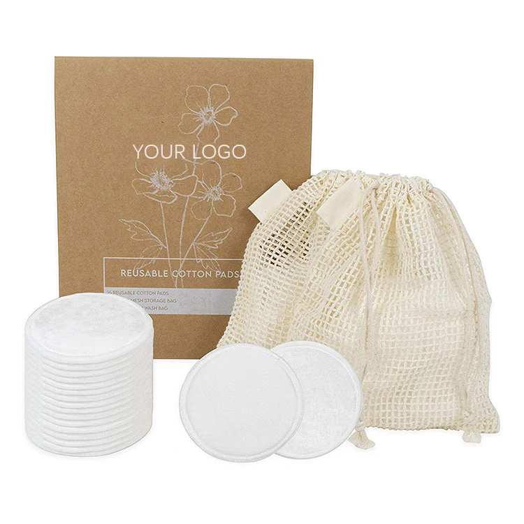

100% Recyclable Material Bamboo Cotton Pad Reusable Organic Washable Makeup Remover Velvet Pads Zero Waste Make Up Pads