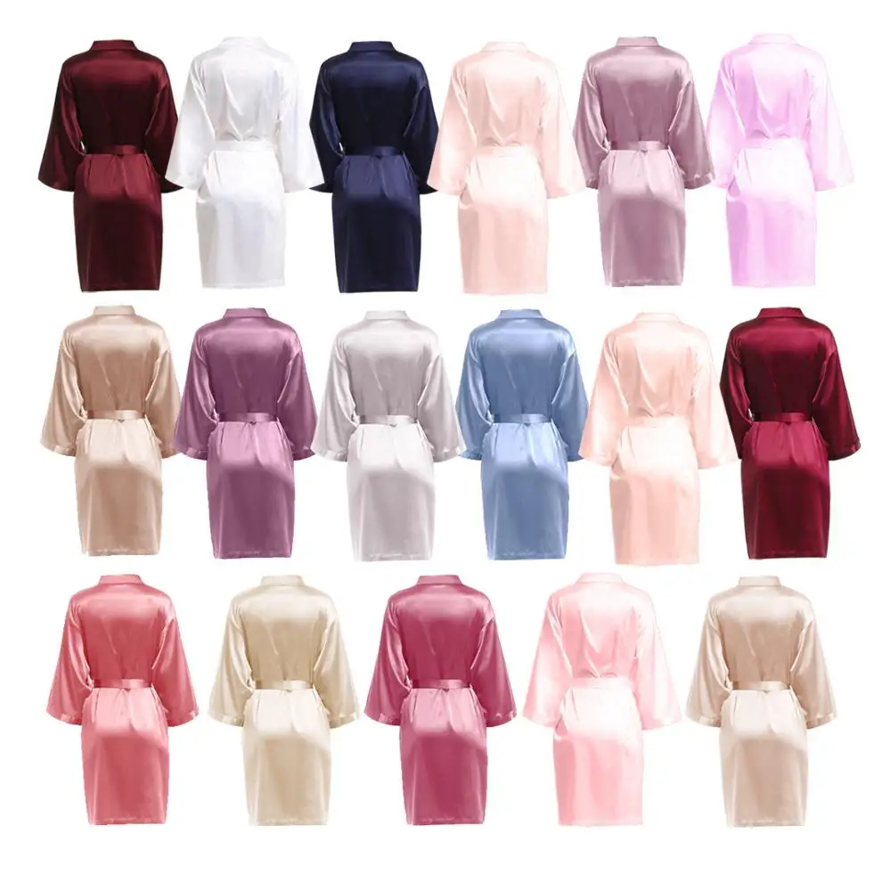 

Women's and girl's High quality thick matte satin bridal wedding Robes, 10 pieces same color and size is one bundle