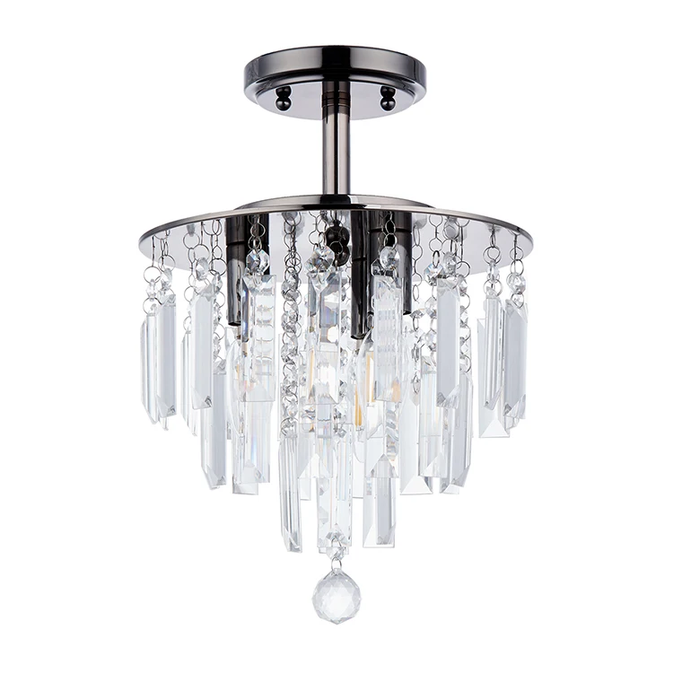 Amazon hot sells top grade Crystal semi flush mount Fashion Metal Chandelier Pendant Light Fixtures Hanging Pendant Lamp