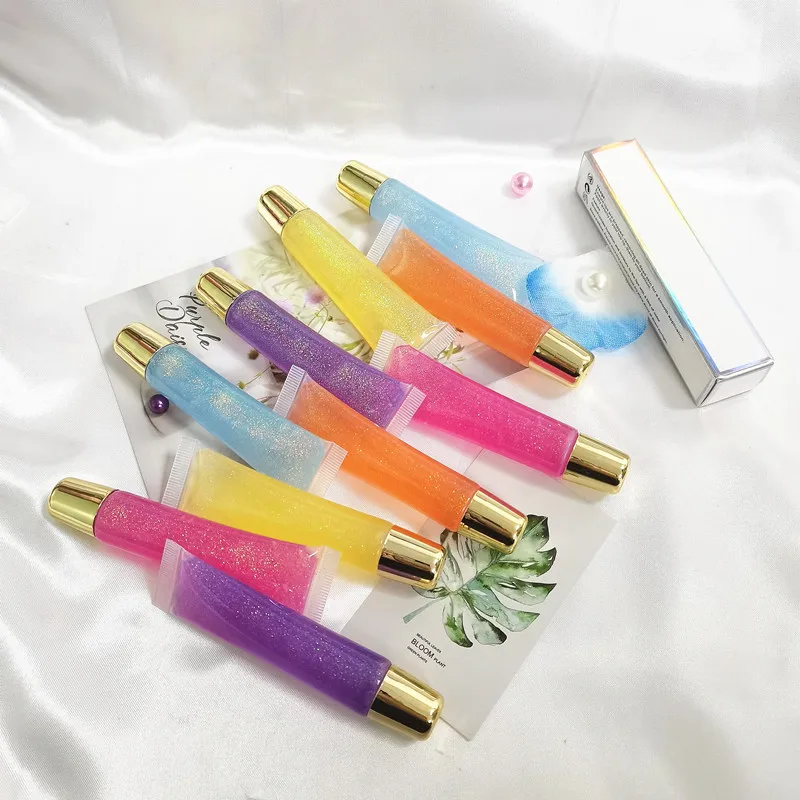 

Make your own lip crystal lipgloss tube OEM high pigment glitter lipgloss
