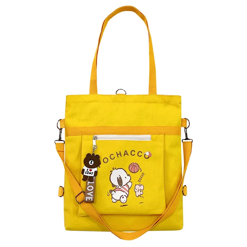 

Canvas bag female student 2021 new style shoulder fashion large capacity messengerclass tutorial bag cloth bag, Customizable