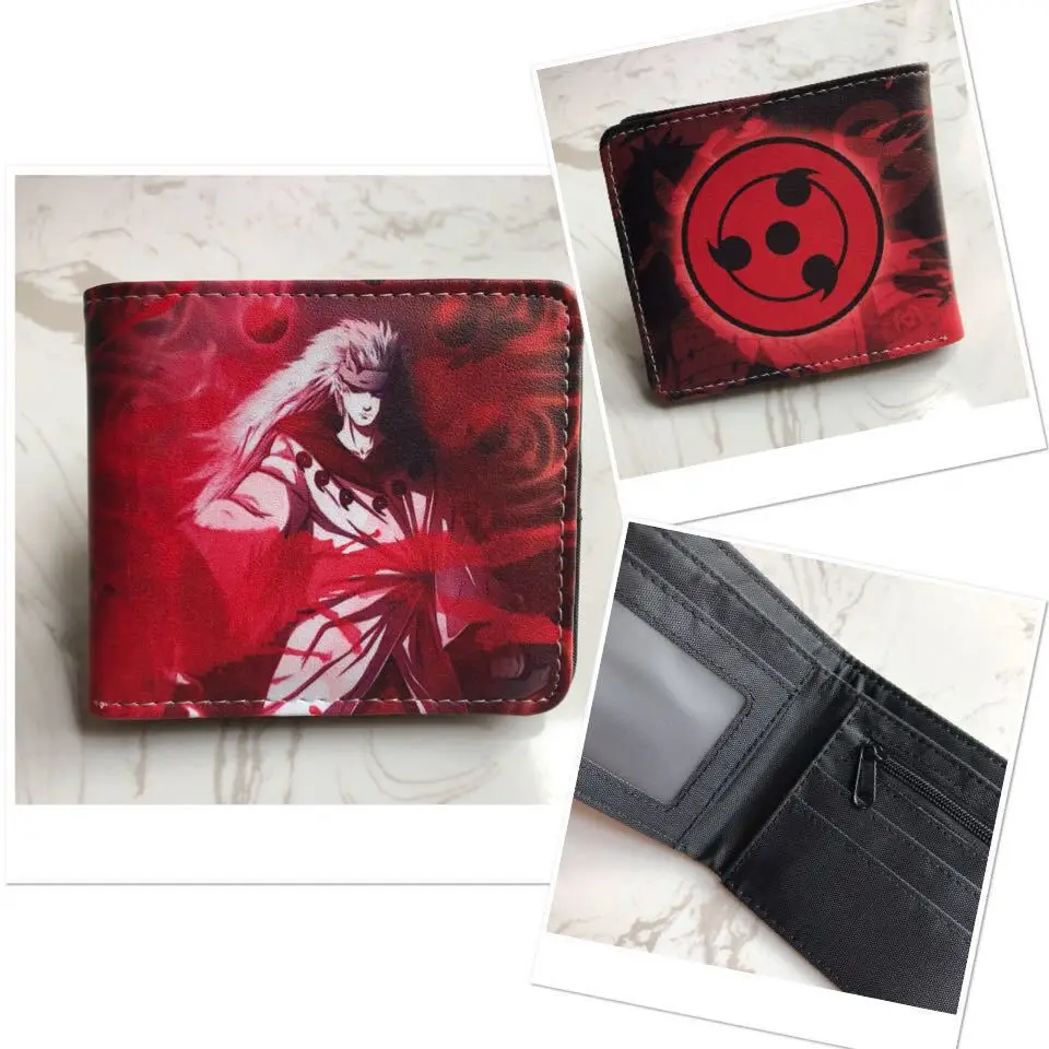 

China High Jewelry Supplier Naruto Fashion Ninja Short Wallet Naruto Kakashi Sharon Eye PU Leather Student Coin Purse Wallet