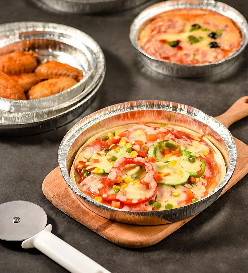 7 Inch Disposable Aluminum Foil Casserole Dish Pan Round Pizza