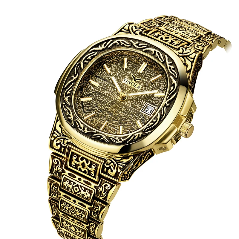 

ONOLA Watch Men Business Fashion Classic Style Vintage Gold Watches Men Analog Quartz Wholesale Waterproof Watches Reloj Hombre, 9 colors