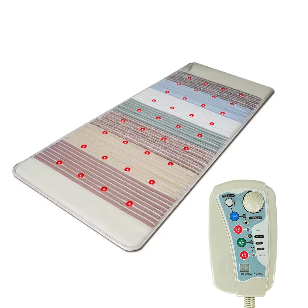 

190*80 cm Far Infrared Therapy PEMF Photon Massage Heating Pad Rainbow Gem Negative Ion Pulse Magnetic Therapy Mattress