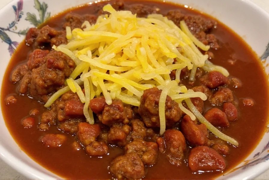Three different bowls of chili variations