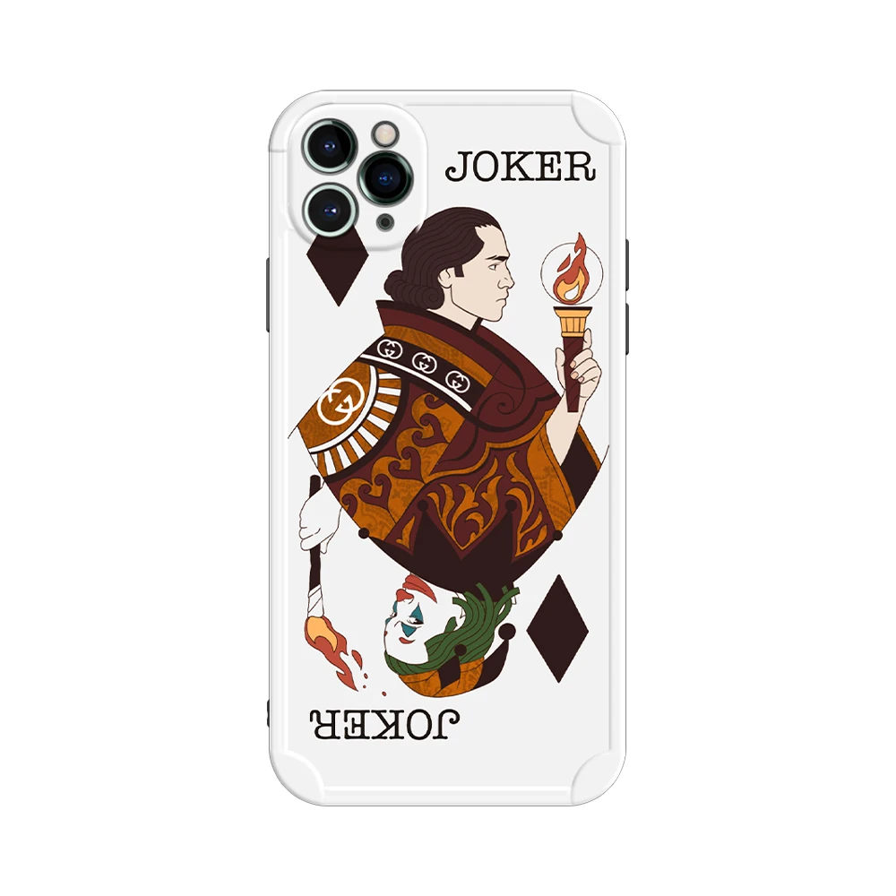

New Four Straight Edge Joker Couple IMD Phone Case For iPhone 13 Pro Max 13 8 Plus XR XS Max SE 2020 Back Cover Cartoon IMD Case