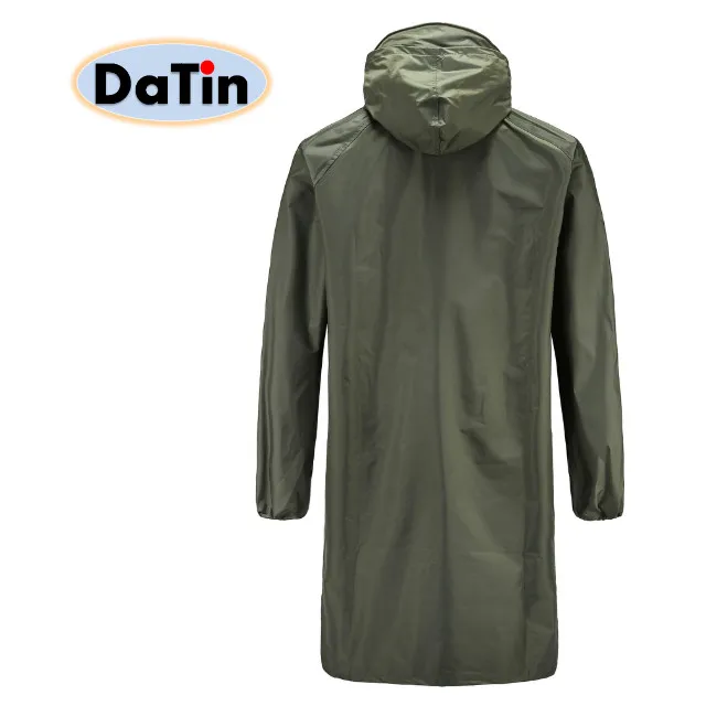 

Polyester PVC Raincoat Pattern Men's Unisex Long Style Hiking Environmental rain coat long jackets men waterproof