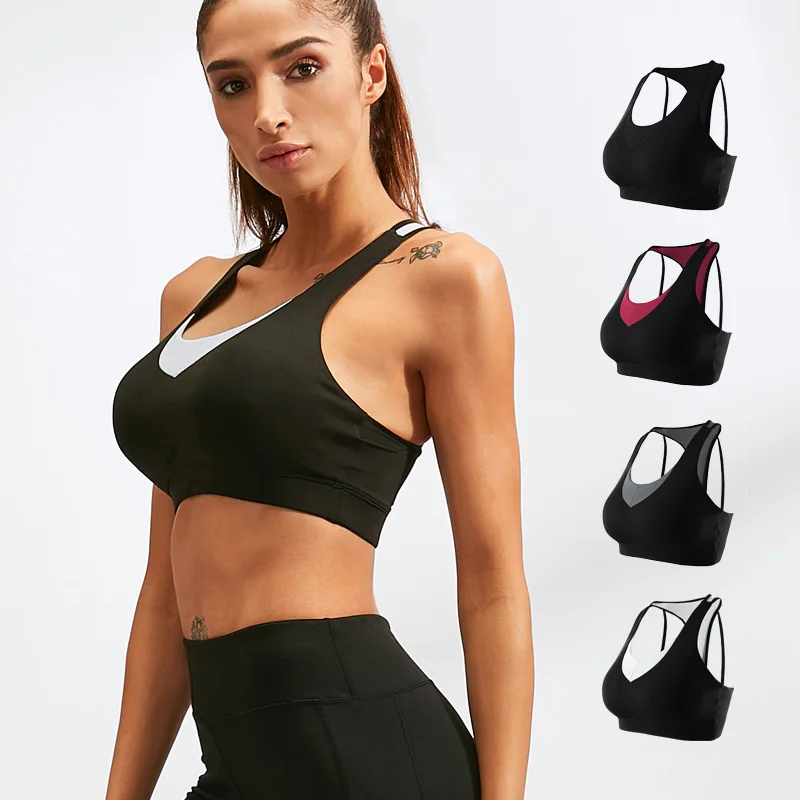 

2020 New Women's Sports Running Fitness Vest Underwear Sexy Beauty Backless Breathable Shockproof Yoga Bra