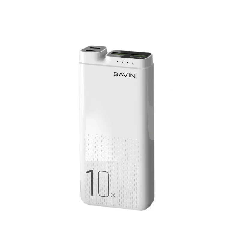 

BAVIN top brand 2020 newest 10000mAh power bank 18W output Type C PD QC3.0 fast charging 10000mah power bank, White