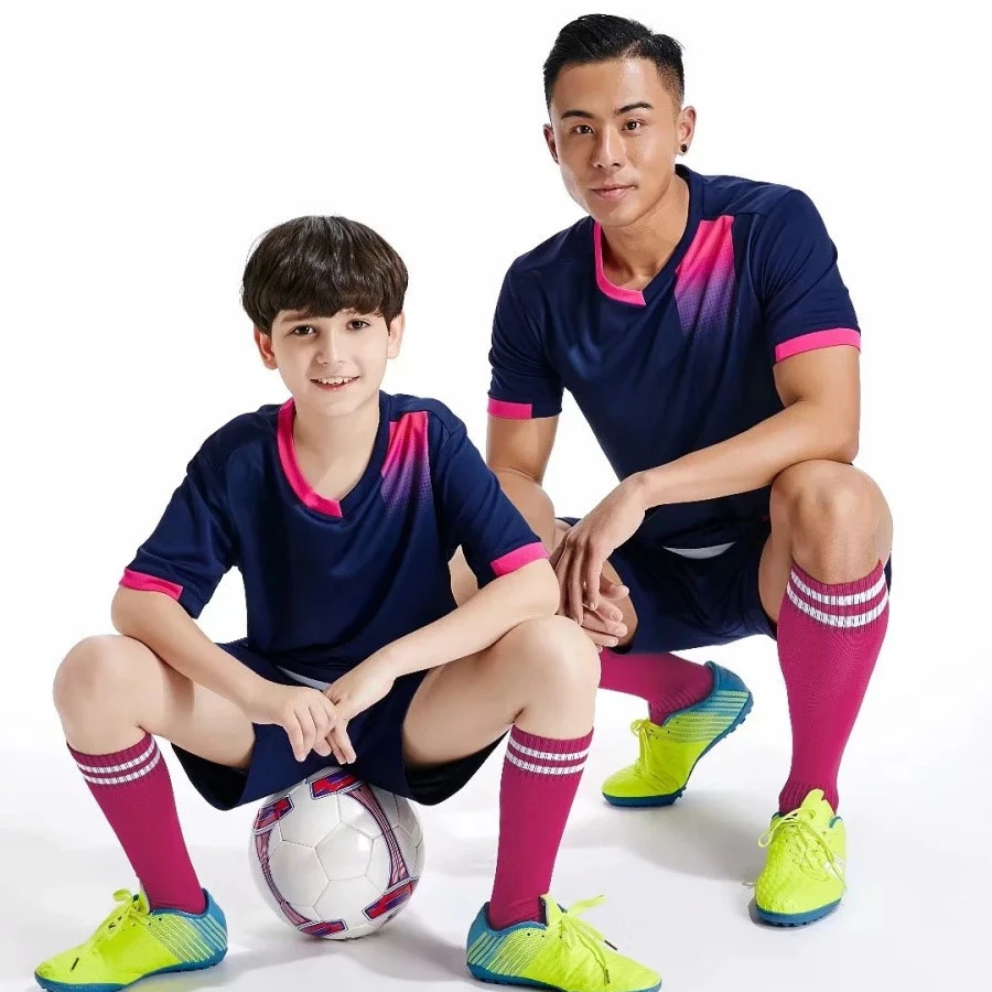 

2021 New Soccer Sets Kids Jersey Adult Football Kits Uniforms Men Football Training Uniforms Polyester Sportswear Short Sleeve, Custom color