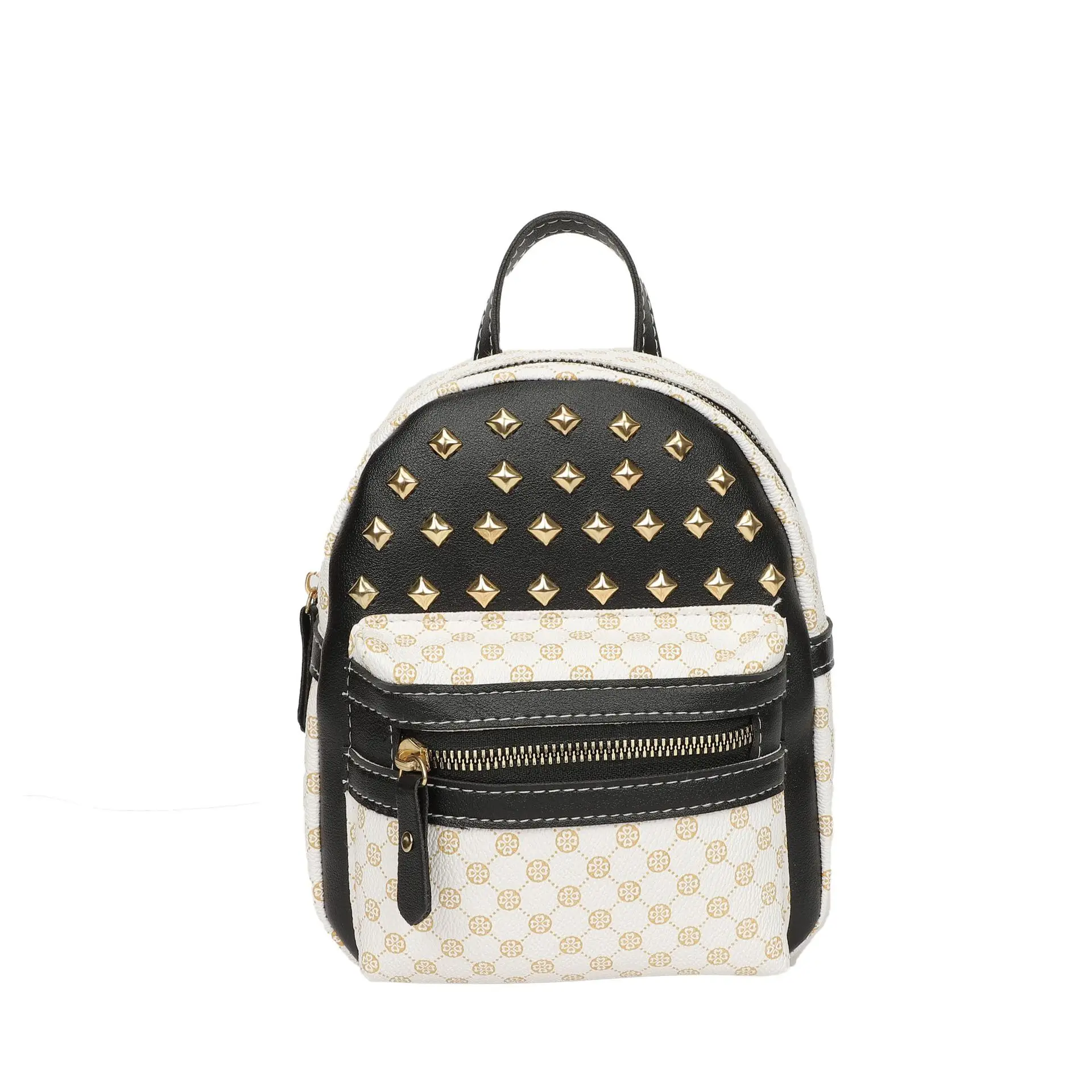 

Punk Korean Rivet Design Women Backpack Mini PU Leather Girls School Backpacks Small Casual Ladies Bags Luxury Female Handbag, Green,pink,red,black,dark pink
