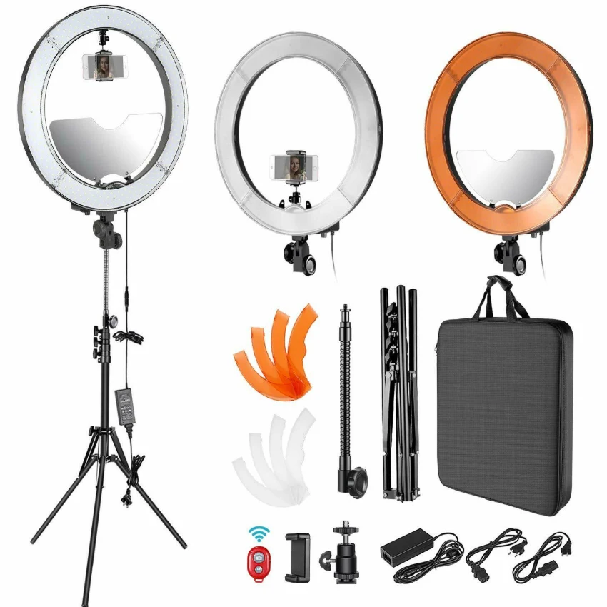 

Ballast 18-inch Ring Light With Stand, Camera Photo Video 48cm Outer 55W Led Ring, Black