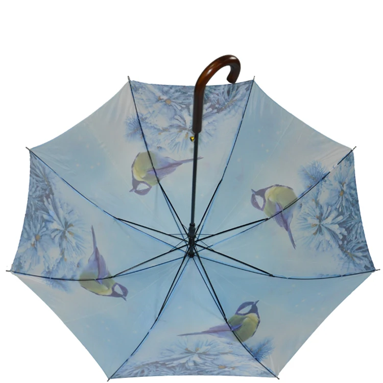 Auto Straight Lightning Proof Umbrella Wooden Handle Umbrella Buy