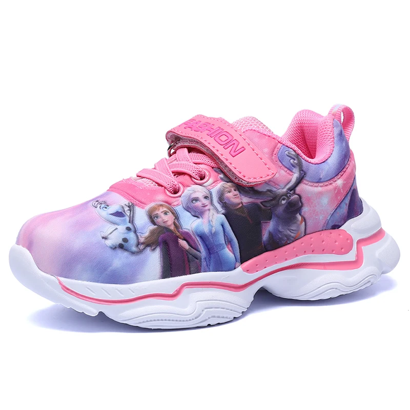 

kids shoes Children's Cartoon Frozen Princess Girls Casual All-match Sneakers Running Shoes, Pink
