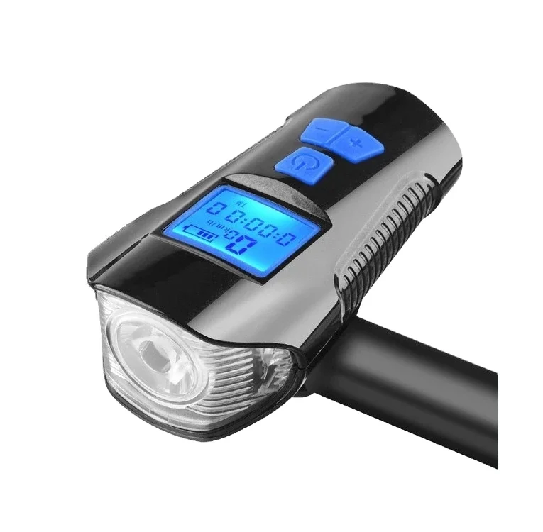 

Loud Bike Bell LED Bike Light Bike USB Rechargeable, Black blue red silver