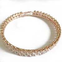 

2019 New Trendy Fashion Style Oversize Rose Gold Plated Rhinestone Diamond Round Thick Hoop Earrings