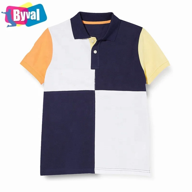 

Byval Boys 100% Cotton Short Sleeves Summer Wearing With Stitching Color Fitness Sports Jogger Wholesales Price Kids Polo Shirts