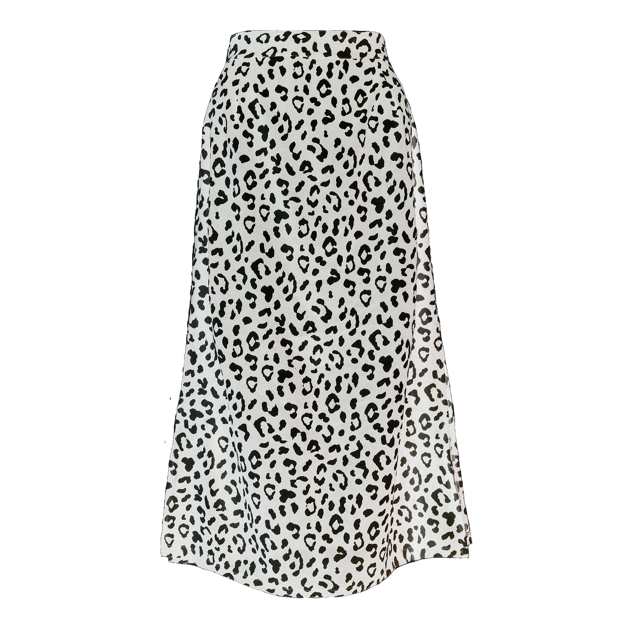 

Spring/summer 2020 Europe and the United States women's leopard-print chiffon printed slit skirt sexy zip high-waisted MIDI, 3 colors as picture