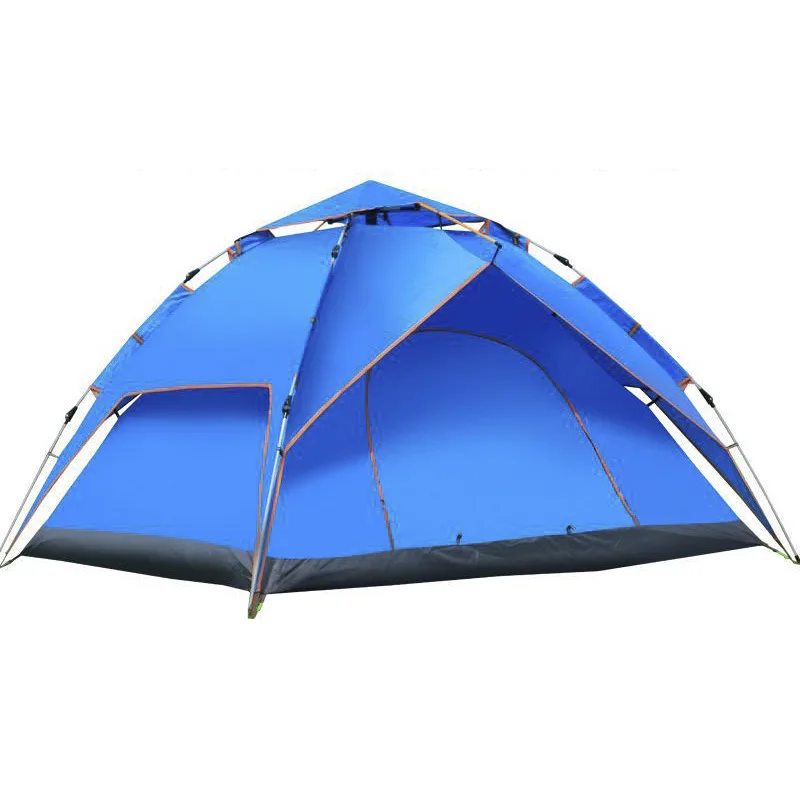 

New arrival waterproof lightweight double layer instant quick open backpacking camping fiberglass pole 4 person pop up tent, Customized color