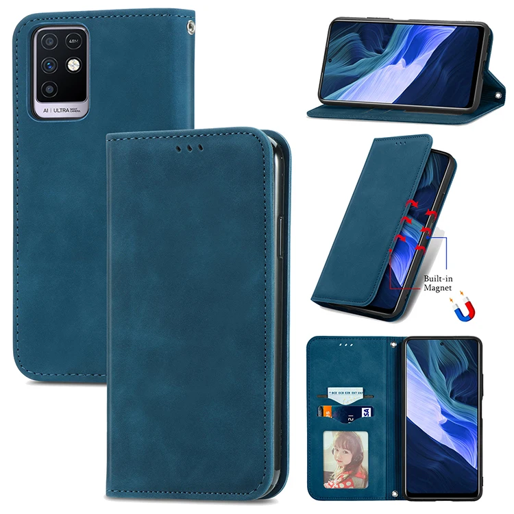 

Luxury Magnetic Flip Leather Phone Wallet Case for Infinix Hot Note 7 8 10 Pro Play X657 X655C X690, Black/blue/brown/red