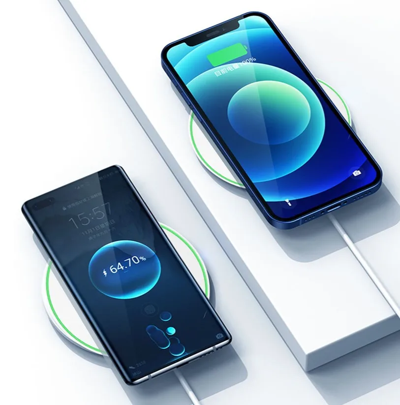 

Wholesale Fast wireless charger Phone Charging Pad Induction applicable 10W 15W desktop mobile phone wireless charger