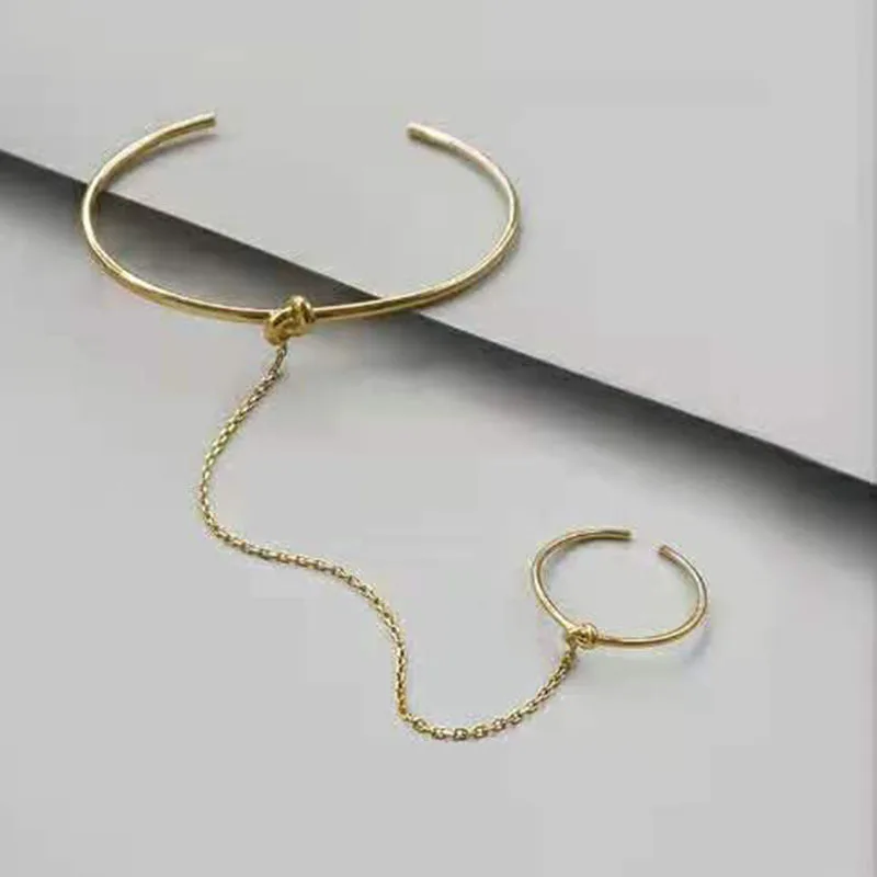 High End Stainless Steel Tassel Hand Chain Cuff Bracelet for Women Wholesale Jewelry Rings Mixed
