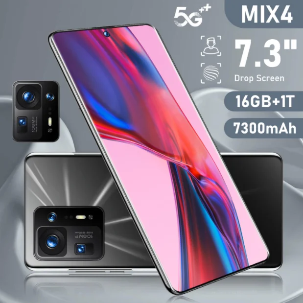 

Dropshipping unlock Xiao MIX4 7.3 Inch AMOLED Screen 16GB + 512GB Android 10.0 Smartphone Dual SIM Card cell Phone