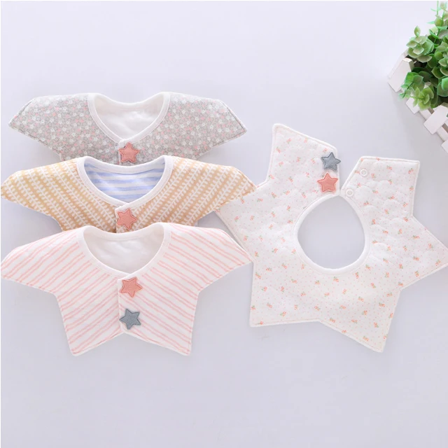 

Waterproof Cotton baby Mouth Towel 360 Degree Cartoon Slobber Towel Star Burp Baby Bibs