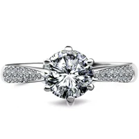 

XEYJZ351 Luxury 1.75 Carat 5A Grade CZ Full Of 3 Raw Stones Princess Engaged Wedding Diamond Rings Women Platinum Plating Ring