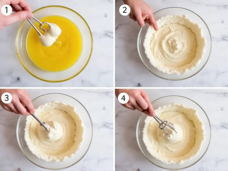 Step-by-step buttercream preparation process
